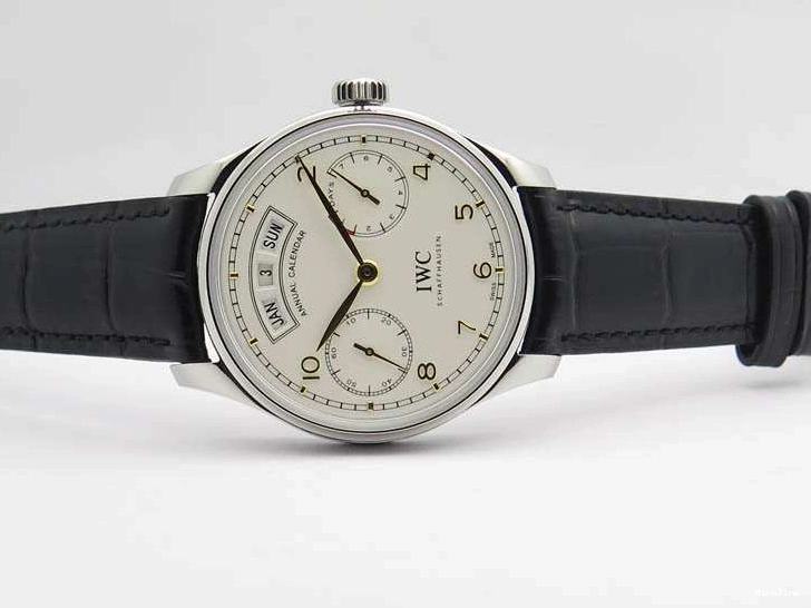MIROTIME 0513 Portuguese Real PR Real Annual Calendar IW5035 YLF 1:1 Best Edition White Dial On Leather Strap A Refined 7243